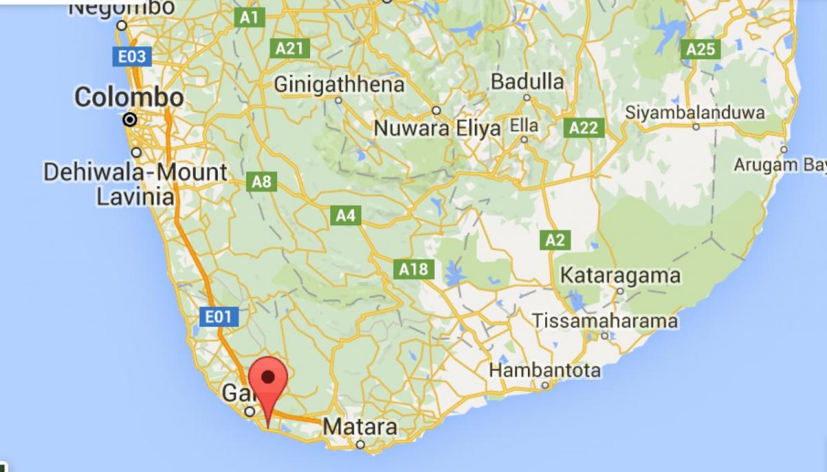  карта юго-западе Шри-Ланки