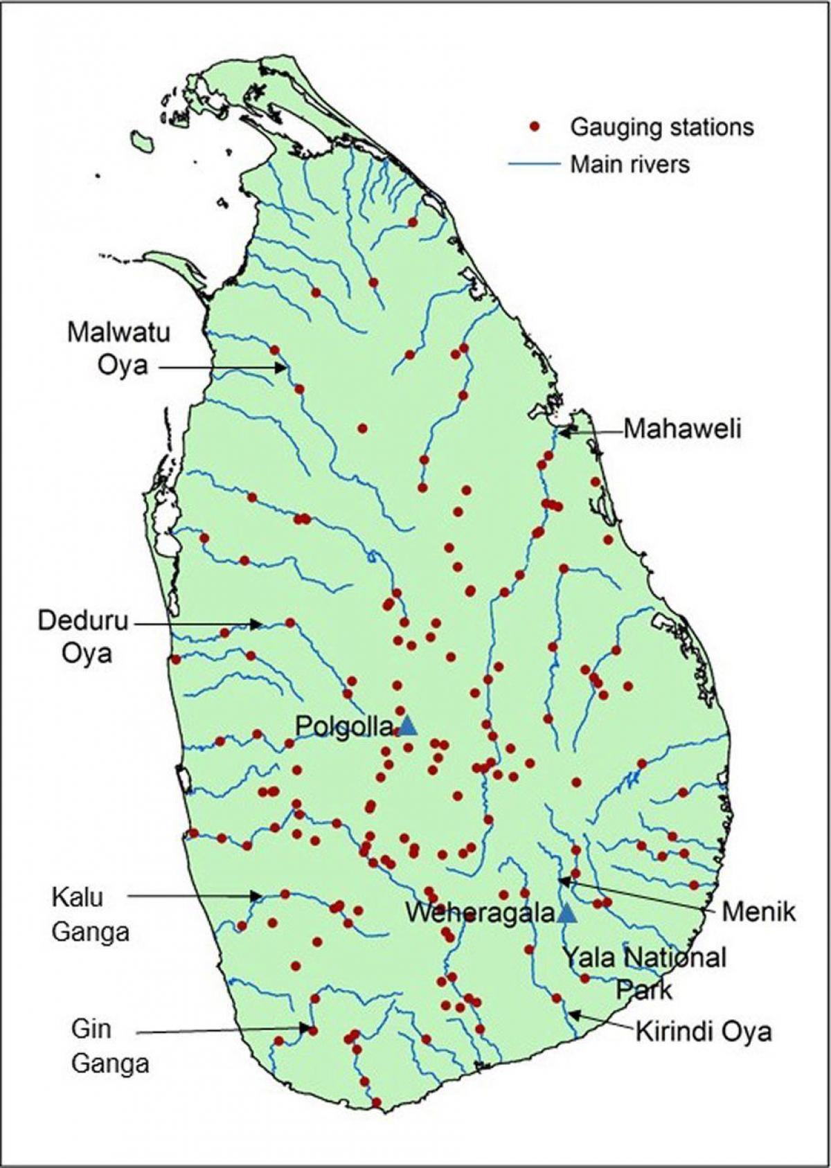 реку карте Шри-Ланки