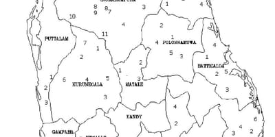 Карта Шри-Ланки на карте черный и белый