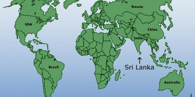 Карта мира, показывающая Шри-Ланка