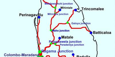 Поезда в Шри-Ланке карте